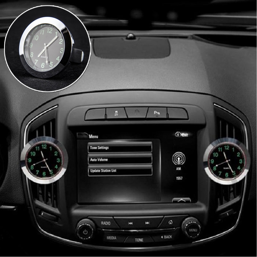 Analog Car Clock Decor Anti-vibration Metal+ABS Mini Electronic Interior