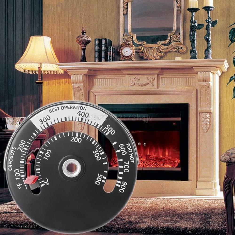 termómetro magnético de estufa de madera Sonda de chimenea sensibilidad barbacoa hogar estufa termómetro ventilador horno herramienta G7H2