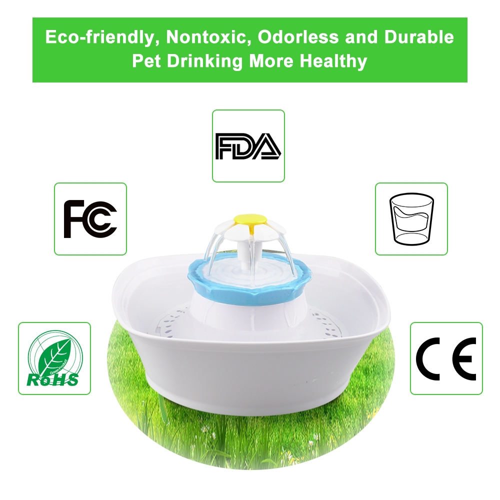 2.3L fuente de agua automática para gatos mascotas LED eléctrico USB para perros, fuente de alimentador de bebedero para mascotas fuente para beber dispensador de agua