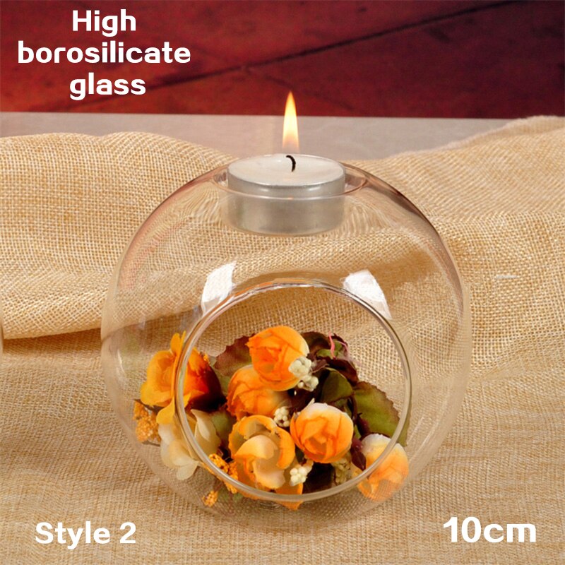 Glass Ball Candle Holder Terrarium Bauble Transparent Vase Wedding Home Decor