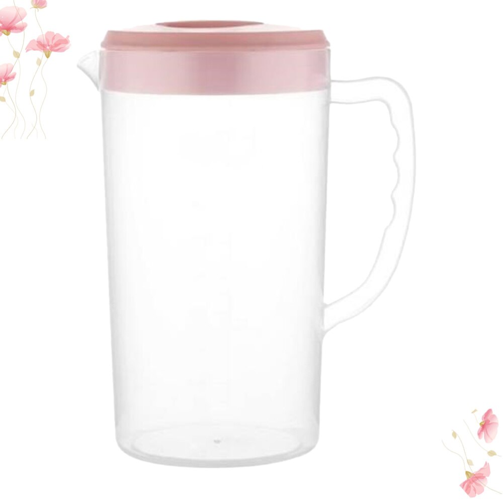 2200ML Large Capacity Beverage Storage Container Heat Resistant Cold Water Jug Plastic Juice Pitcher Household Teapot Kettle (Pi: Pink