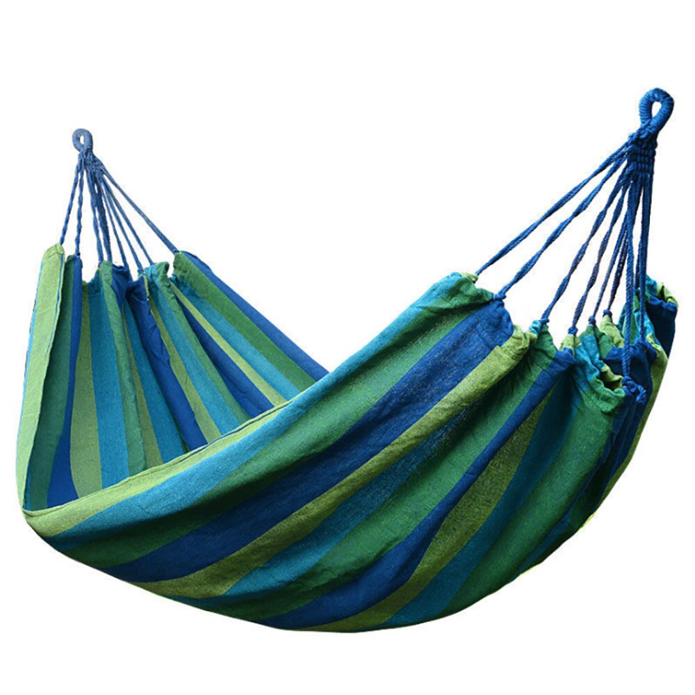 Hamac Portable en toile épaisse, lit-balançoire, chambre à coucher, intérieur, sac à dos, voyage, extérieur, camping, randonnée: Blue