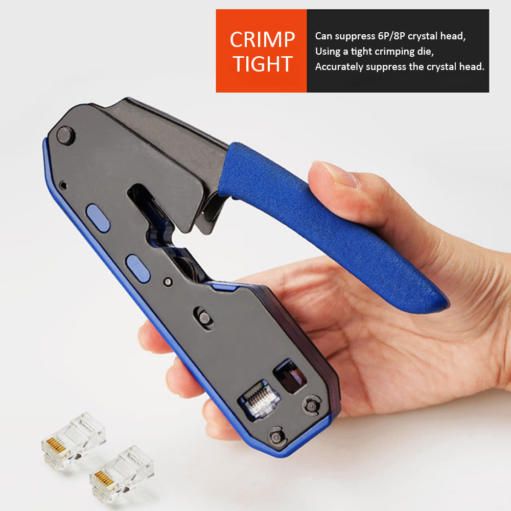 RJ45 Tool Network Crimper Crimping Tools Stripper Cuting Ethernet Cable Fit RJ45 Cat6 Cat5e Cat5 STP Plugs RJ45 Connector Cables