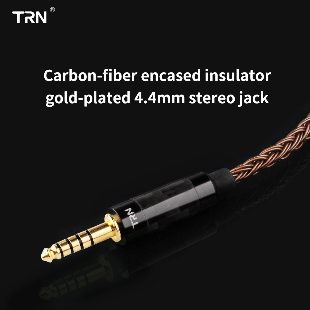 Trn 16- adriges, versilbertes hifi-kopfhörerkabel mit mmcx-stecker 0.75mm 4.4mm to 2 0.78mm polig, austauschbar)