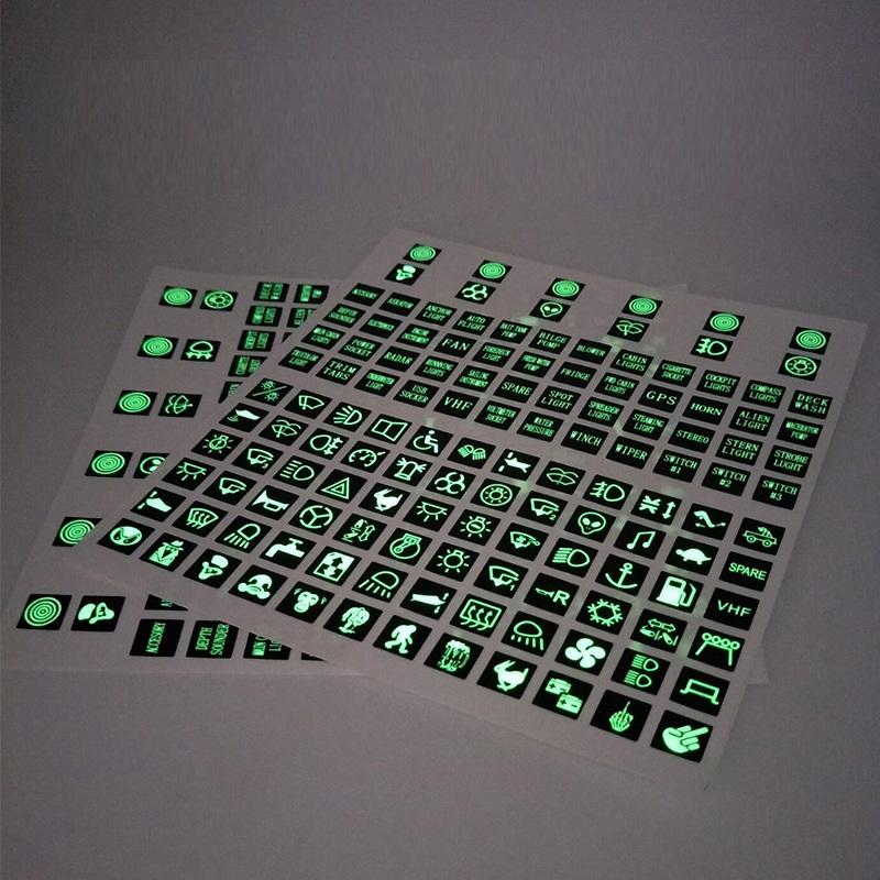 Pegatina de Panel de circuito para coche, calcomanía de decoración de instrumentos de camión, etiqueta para interruptor, calcomanías luminosas, accesorio reflectante