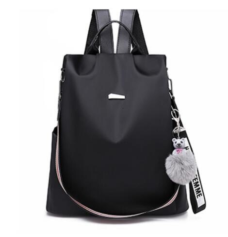 Wielofunkcyjny nowy damski plecak antykradzieżowy wysokiej jakości Oksford wodoodporna uniwersalna torba podróżna popularna dziewczyna plecak: czarny