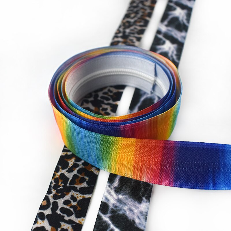 2/4M 5# Printed Invisible Nylon Zippers Handbag Travel Bag Plastic Sewing Zipper Zips Repair DIY Luggage Garment Accessories