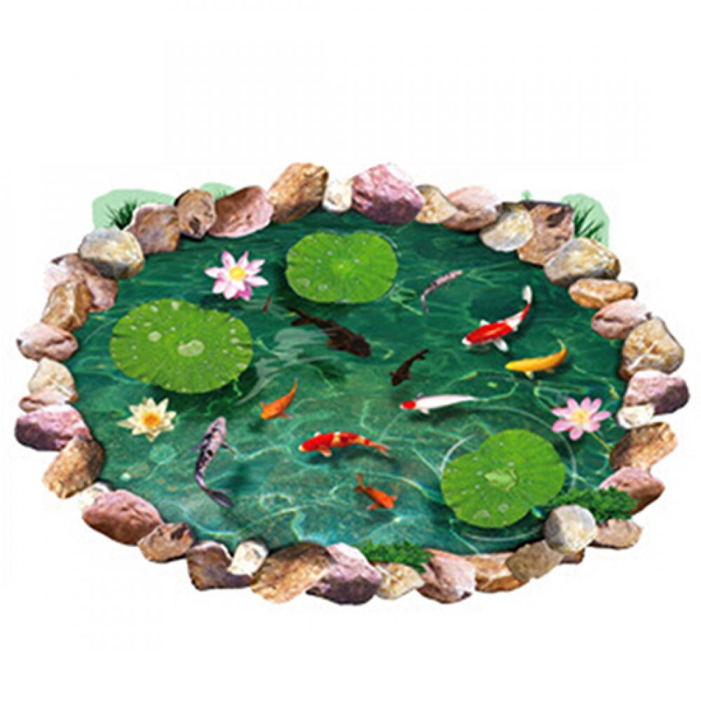 Fish pond koi fish Feng Shui carp lotus pond picture canvas painting mural living room modern home bedroom bathroom decoration f: Default Title