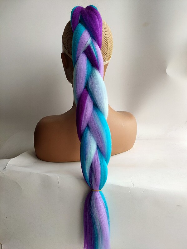 Hywamply 24" Synthetic Jumbo Braid Hair Extension African Braiding Attachment for Twist Box Dread Braids Blend Ombre Candy Color: Y14