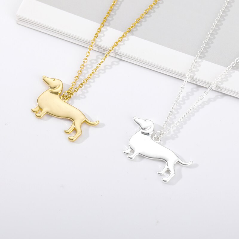 Teckel Vormige Ketting Voor Vrouwen Worst Hond Hanger Kettingen Leuke Gold Rvs Ketting Hond Ketting Kerstcadeau