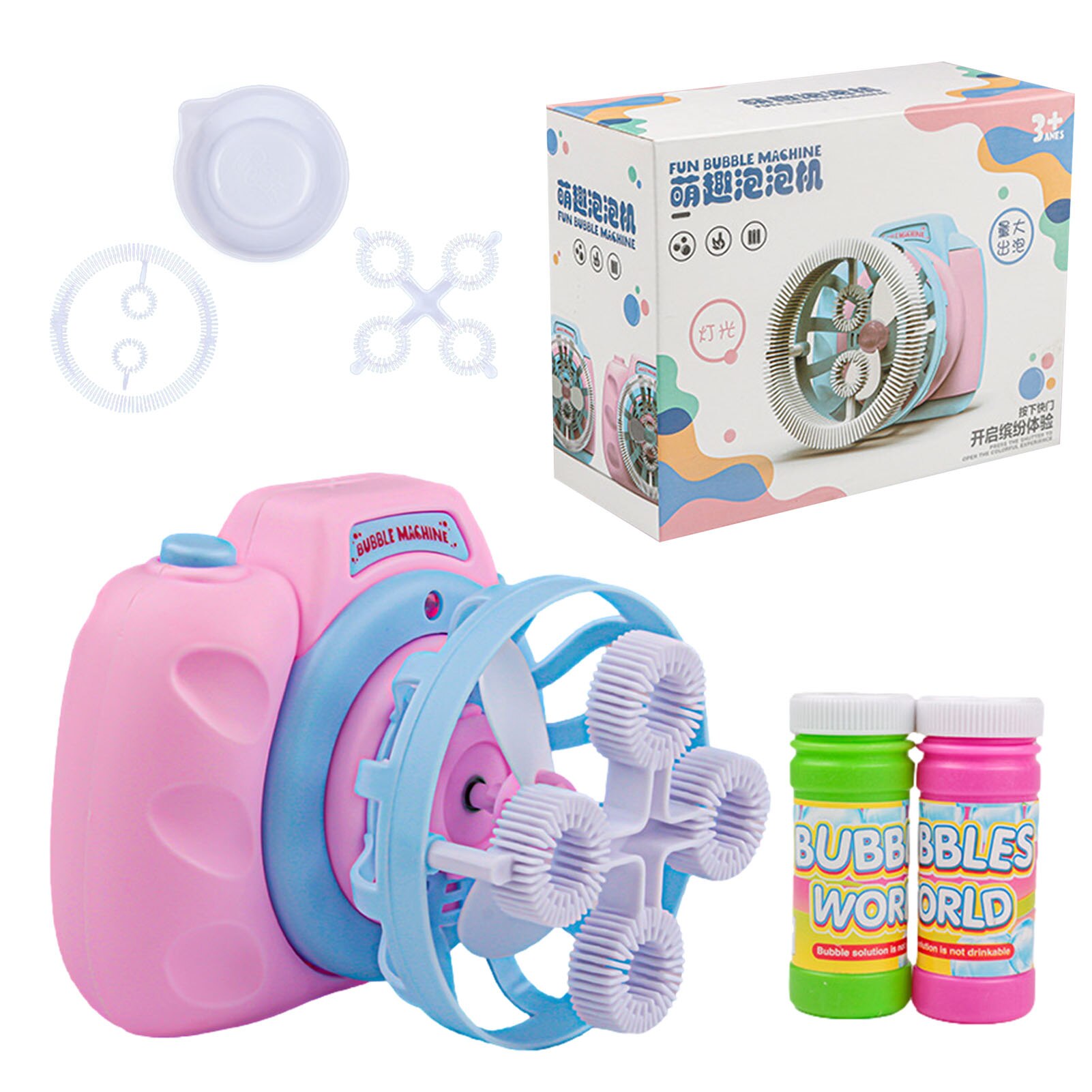 Camera Bubble Machine Automatic Bubble Maker Blower With Lights Beach Park Outdoor Fun & Sports Fidget Toys Summer