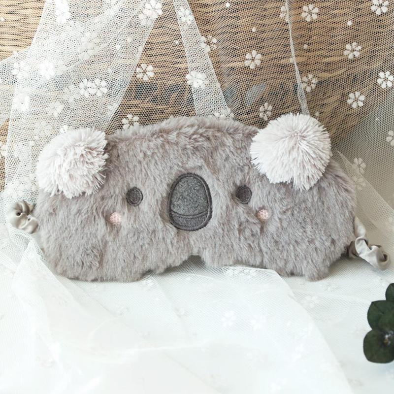 1Pc Koala Cartoon Slaap Masker Natuurlijke Slapen Eye Mask Shade Cover Eye Patch Vrouwen Mannen Zachte Draagbare Blinddoek Reizen ooglap