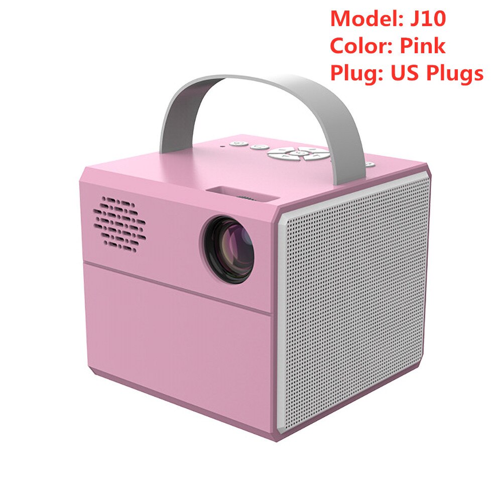 Kebidu J10 Mini Projector Pk Q2 Kinderen Draagbare Hdmi-Compatibel Projector Onderwijs Mini Led Thuis Beamer Voor Kerstcadeau: Pink US Plugs