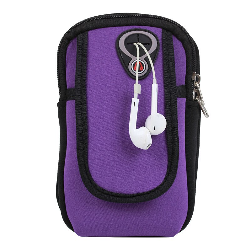 Universele Waterdicht armbanden Sport Gym Running Armband Taille Riem Outdoor Telefoon bag case houder voor iphone Huawei 4-6 inch: purple