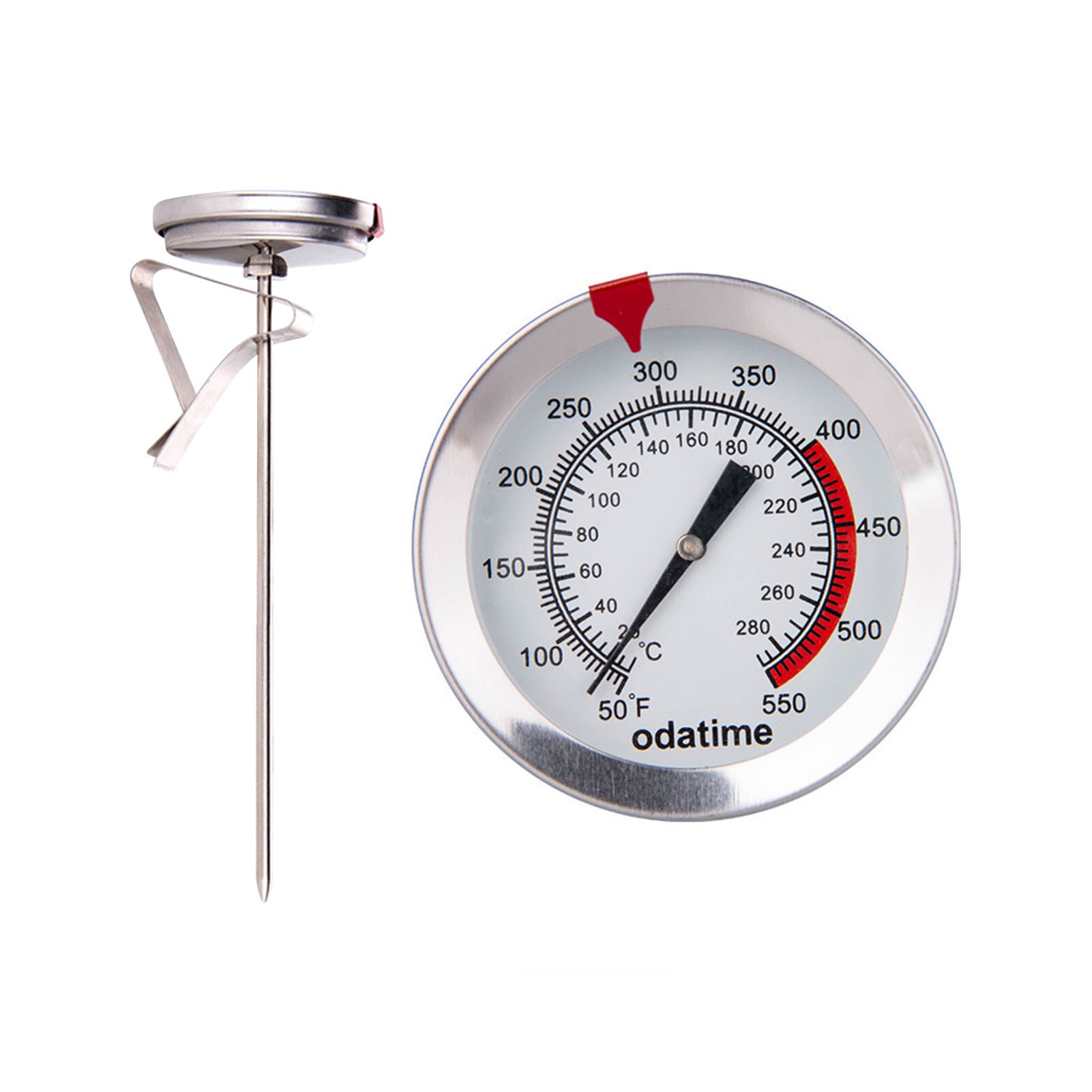 Probe Type Instant Reading Meat Thermometer Long Handle Barbecue Frying Thermometer With Fixing Clip Kitchen Cooking Baking