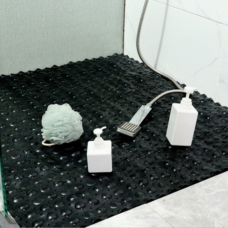 Tapete antiderrapante do banheiro banheiro chuveiro de emenda pvc tapete de assoalho do banheiro anti-queda: Black