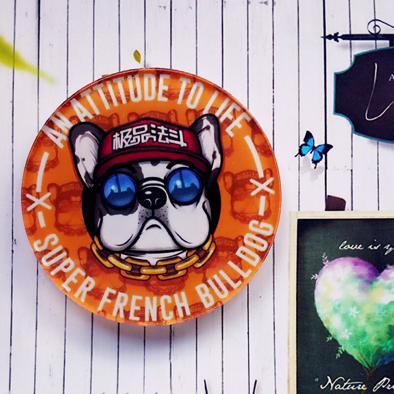 Aimant de réfrigérateur chien de compagnie 1 pièce | Décoration de maison, dessin animé, offre spéciale, autocollant magnétique tendance, en acrylique: E