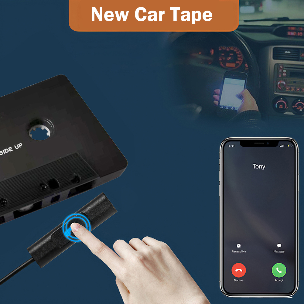 Kassetten adapter Bluetooth-kompatibler Aux Stereo Auto Universal Car Audio Kassette Aux Stereo Adapter für MP3-Player