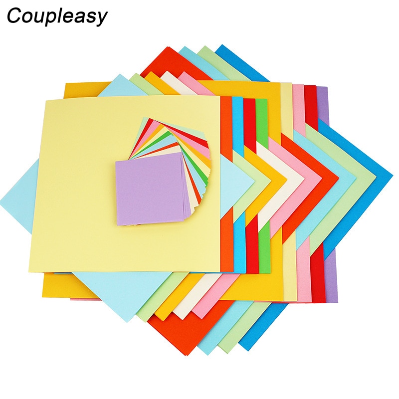 100 Sheets 70gsm Mix Color Kraft Paper Children DIY Handmade Square Paper Kids Folding Paper-Cut Material Cardstock