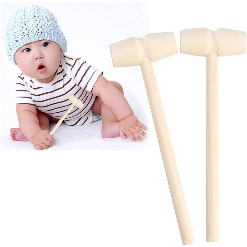 24 Pieces Wooden Crab Mallet Seafood Shellfish Wood Cracker Mini Wood Hammer Shell Cracker for Seafood Lobster Tool