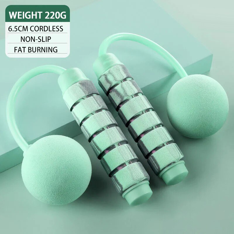 Dragende Draagbare Rope Skipping Fitness En Bodybuilding Aërobe Oefening Indoor Mute Body Vormgeven Springtouw: Cordless-GREEN