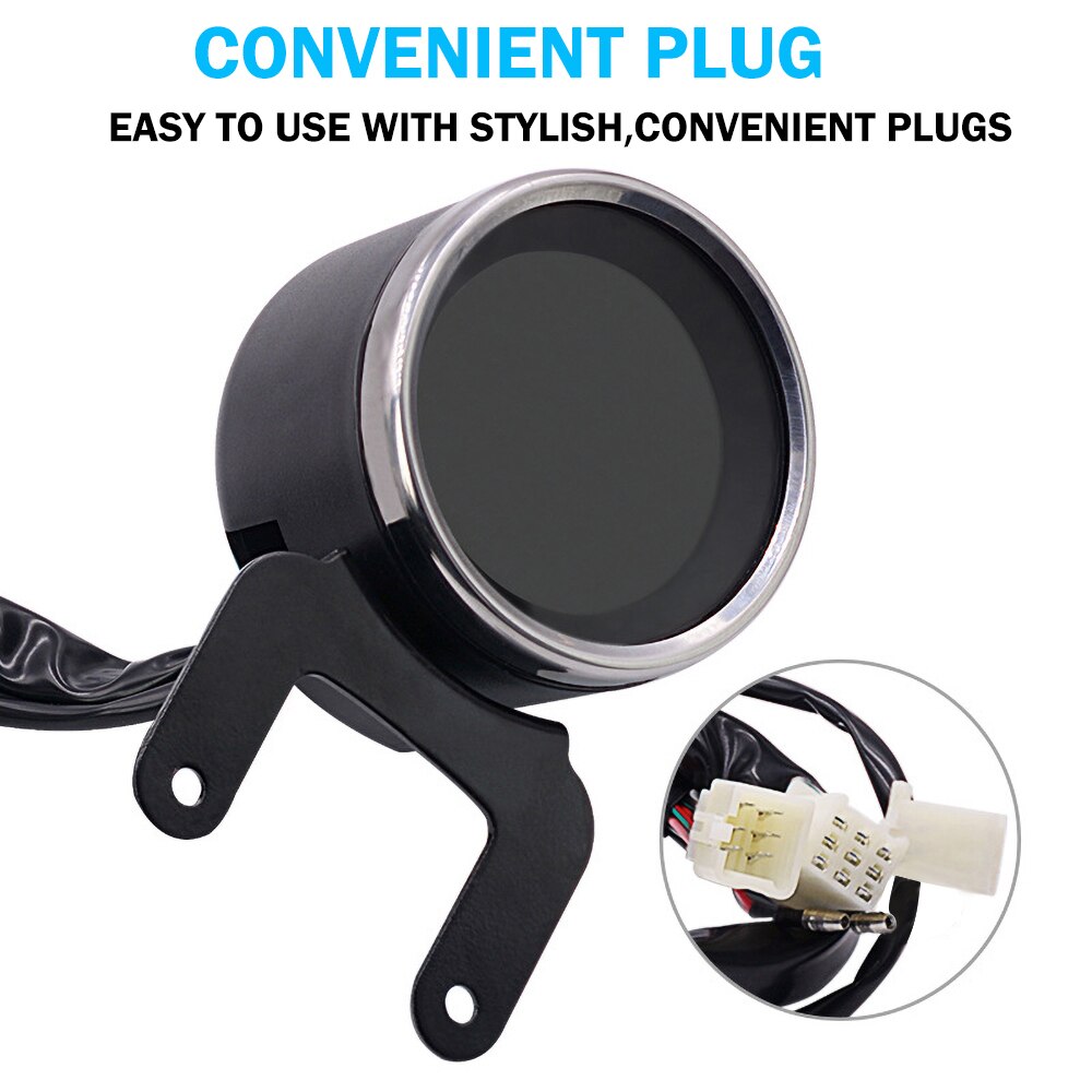 12V Motorcycle Tachometer Meter LED Backlight LCD For Harley-Digital Speedometer Temperature Fuel Meter Motorcycle Level Gauge: Default Title