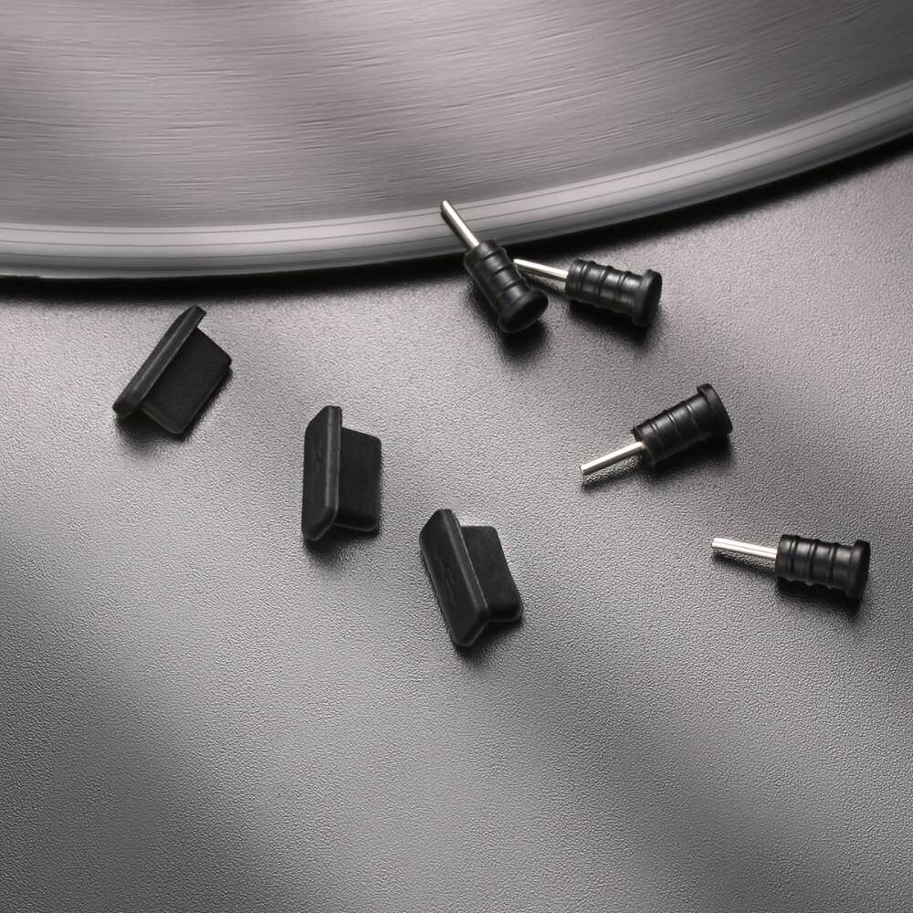 Ukcoco 10 Pairs Usb Type Anti Stofkap Siliconen Poort Plug Cover (Zwart)