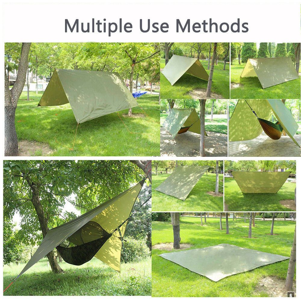 300x300cm Ultralight Tarp Outdoor Camping Survival Sun Shelter Shade Awning Silver Coating Pergola Waterproof Beach Tent 3 Color