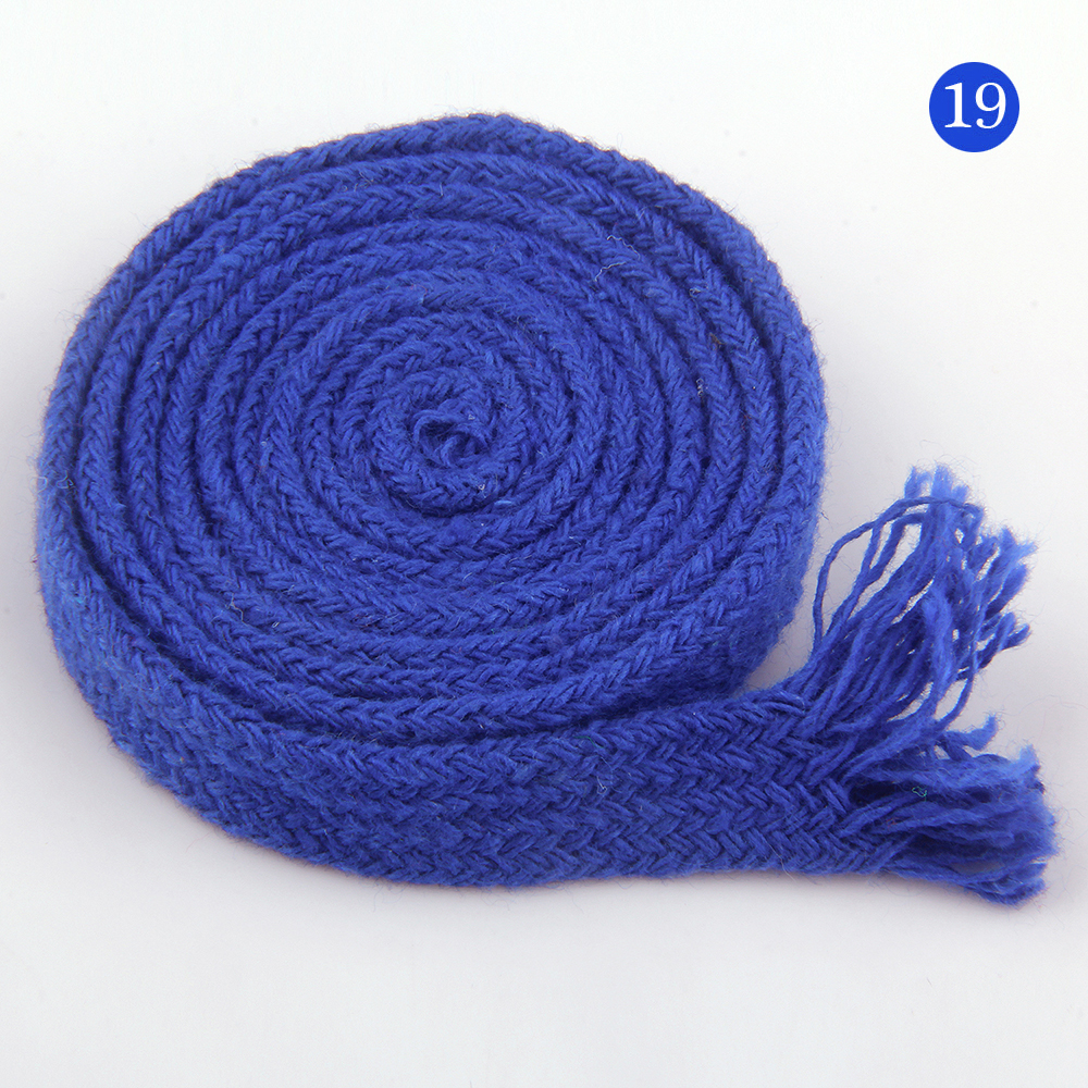 Cuerda de algodón de 10mm, cordón trenzado plano, tejido Multicolor para bolso, artesanía hecha a mano, costura textil para el hogar, 5 yardas