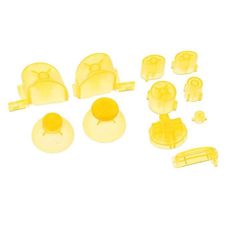 Juego completo de botones para Nintendo Gamecube, teclas coloridas L R ABXY Z con tapas de Thumbsticks para mando llamativo Y X A B para N GC: Transparent Yellow