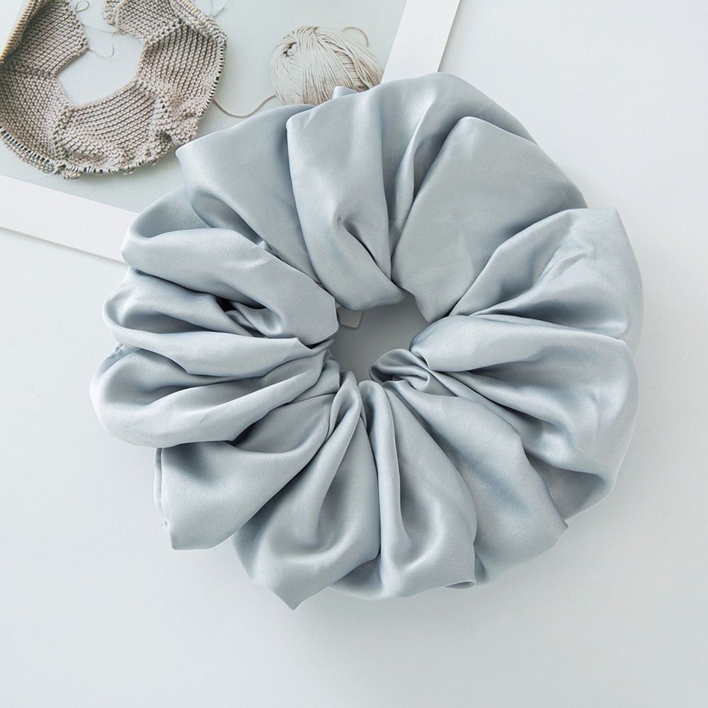 Grandes scrunchies de cetim oversized jumbo scrunchy dormir gigante muçulmano elástico volumizing puro costura laço de cabelo scrunchie: LIGHT BLUE