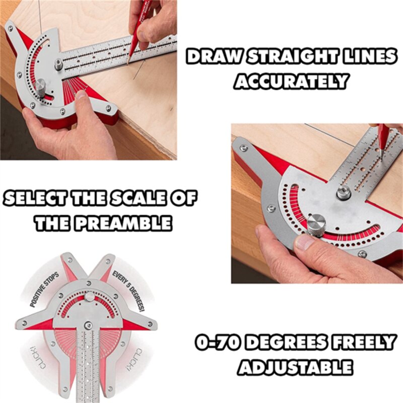 Woodworkers Edge Ruler Roof Measuring Angle Ruler Multi-function Tools for Carpentry Woodworking PR