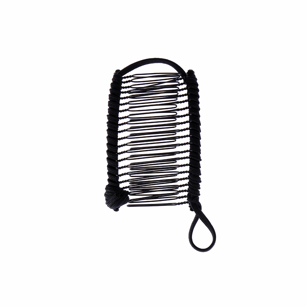 1PC Vintage Unisex Lazy Banana Combs Stretchable Metal Hairclip Head Massage Stretchable Comb Hair Styling Tool Acces: black 20 comb