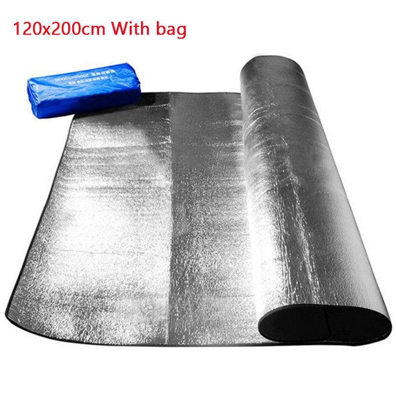 Alfombra impermeable ultraligera portátil para acampar, manta de pícnic plegable para exteriores, carpa, colchón para dormir, estera de suelo de espuma de aluminio: Morado