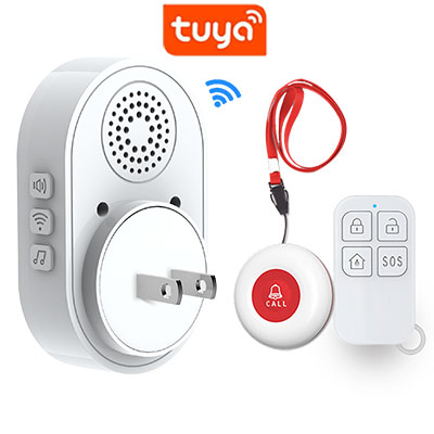 Topvico Smart WiFi Panic Button For Elderly SOS Alarm Wireless Caregiver Pager Fall Alert Emergency Call Alexa Google Home Tuya: Gold