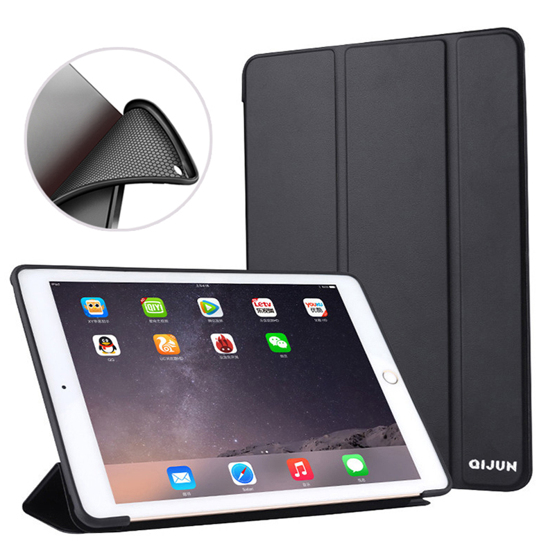 Hoesje voor ipad mini 1 2 3 7.9 '' ultradunne leren slimme zachte tpu-achterkant voor ipad mini 2 mini 3 a1489 a1599 zwartblauw