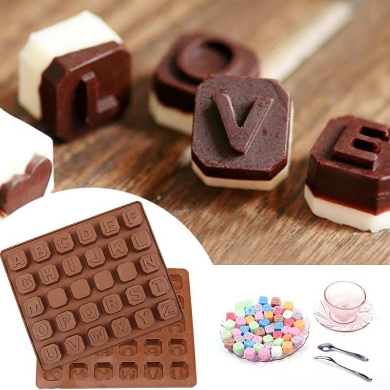 Siliconen 26 Alfabetten/Letters Chocolade Molds Jelly Ice Mallen Cake Decoratie Mold Bakvormen