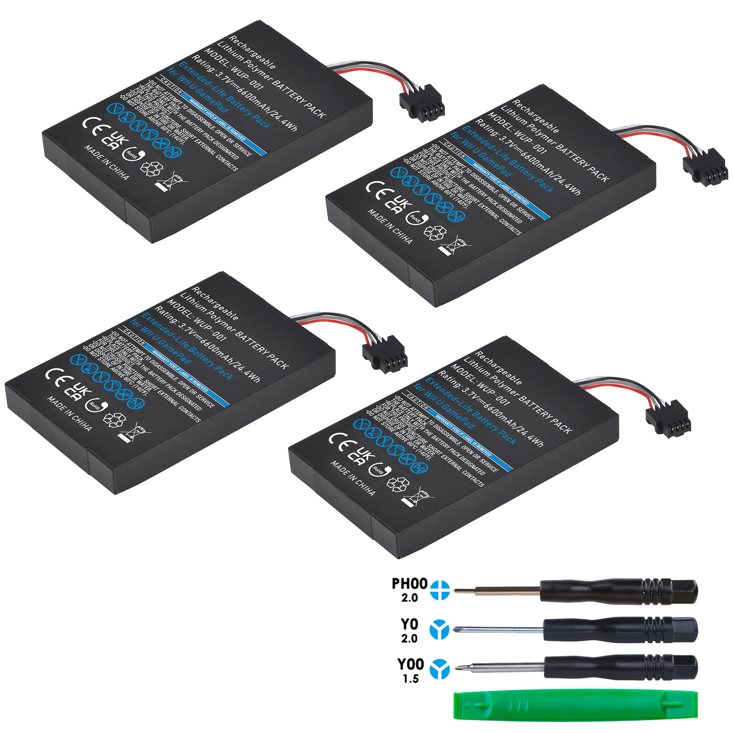 6600mAh High Capacity Battery for Nintendo Wii U Gamepad Rechargeable Long Lasting Battery, Fix Dead Power Issue