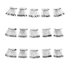60pcs Silver Tone Metal Rvs Broche Badge Sieraden Veiligheidsspelden Bevindingen Naaien Ambachtelijke Accessoires Veiligheidsspelden 3/3. 5/4. 5