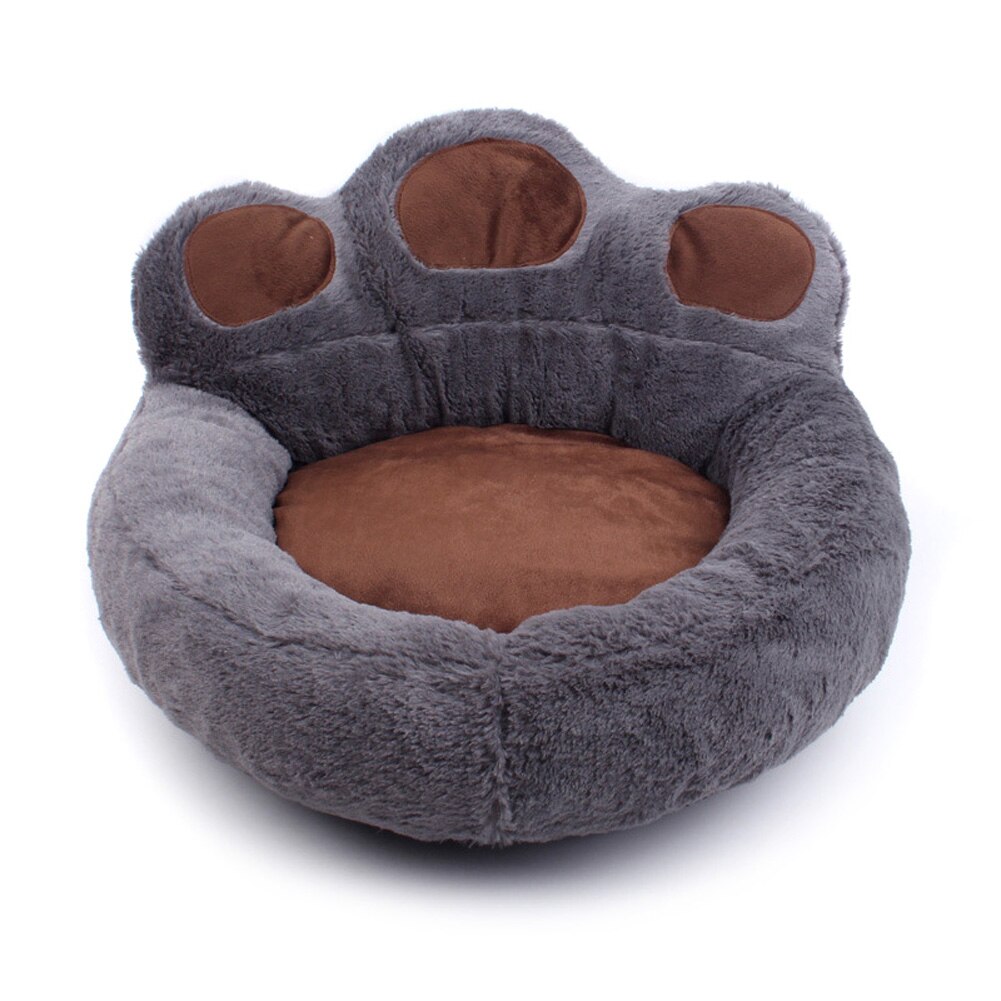 1Pc Pluche Poot Vorm Pet Sofa Huis Hond Nest Soft Warm Puppy Kitten Nest Thuis Bed Dierbenodigdheden Hond accessoires Cama Perro Hond: dark gray / L