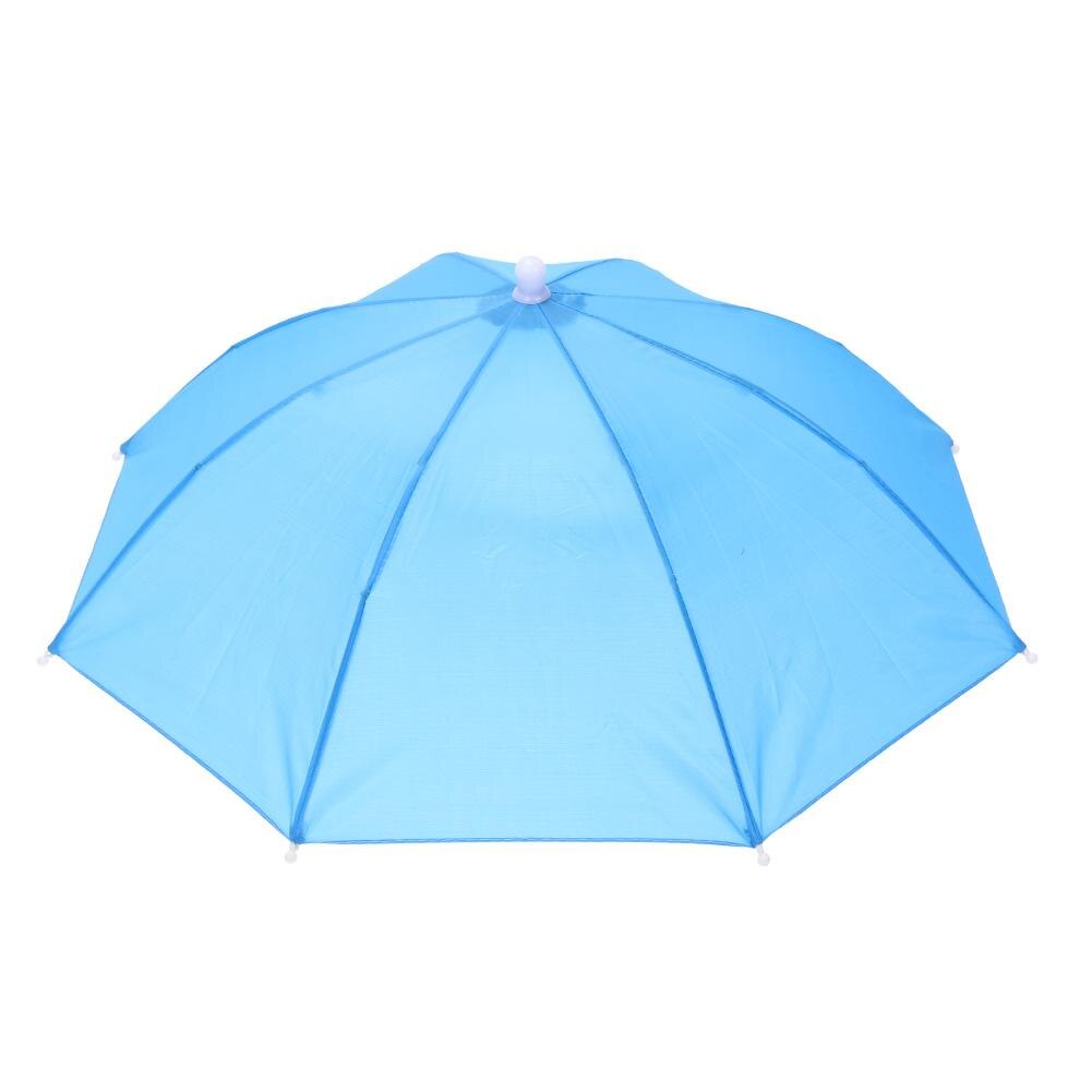 Sombrilla para la cabeza 55CM, gorro de pesca plegable Anti-UV, paraguas de pesca al aire libre Anti-UV, sombrilla para acampar y hacer senderismo y acampada: Light Blue