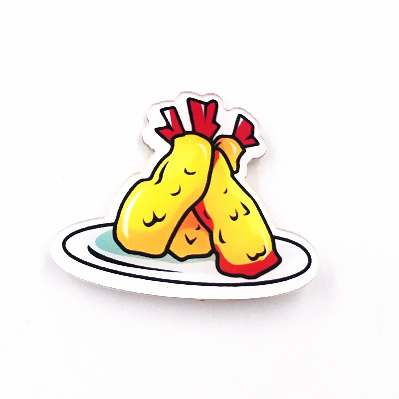 1Pcs Harajuku Tempura Voedsel Icoon Broche Kleurrijke Badge Acryl Cola Icoon Pin Voor Decoratie Op Rugzak Kleding Sjaal Partij: Black Nickel