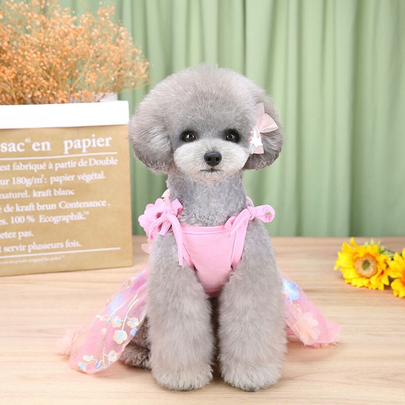 Hund Katze Hochzeit Kleid Tutu Prinzessin Pet Welpen Kleider Blumen Spitze Stickerei Pet Puppy Rock Hochzeit Party Kleidung