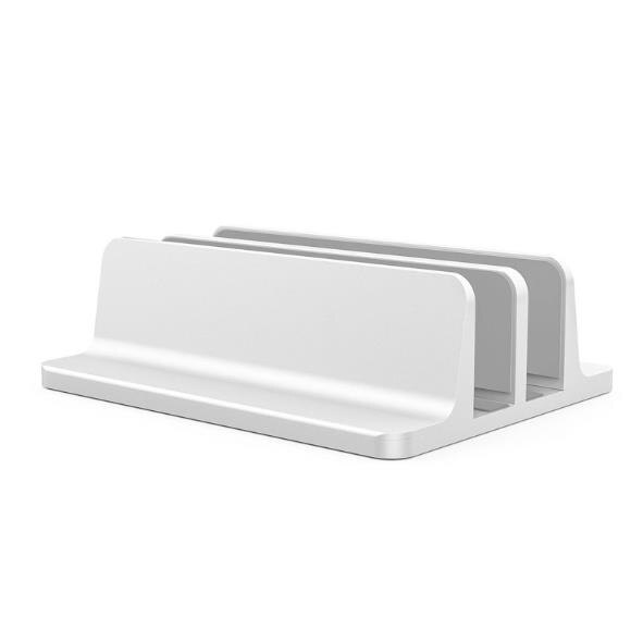 Notebook vertikal bärbar dator rosa stativ bordsförvaringshållare med justerbar docka aluminiumlegering bordskylningsförvaringsfäste: Vit
