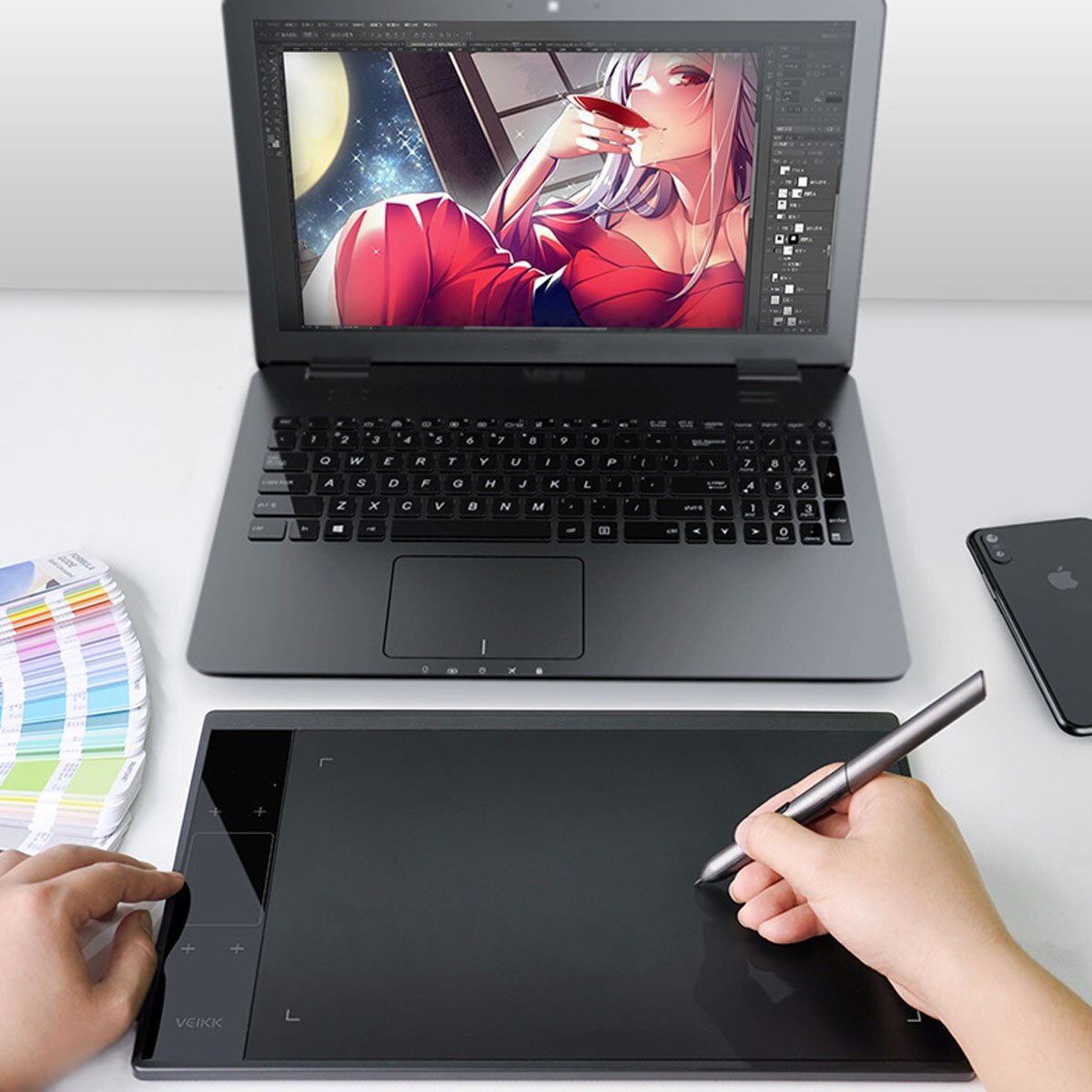 VEIKK A30 Portable Graphics Drawing Tablet Digital Drawing Pad For Online Teaching Learning Pressure Sensitivity 10x6 Inches