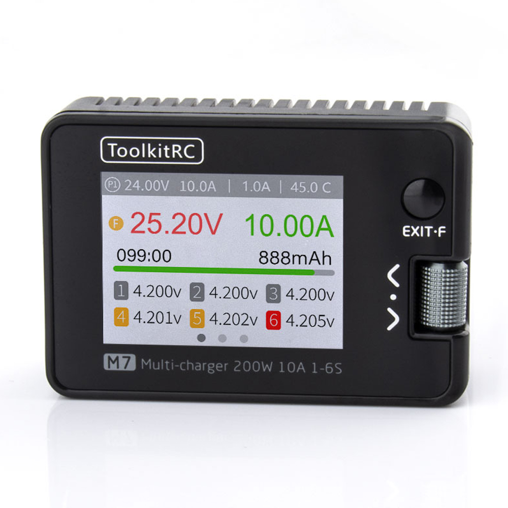 ToolkitRC M7 200W 10A DC cargador/descargador de equilibrio adaptador ADP100 (UE/EE. UU.) para batería Lipo LiHV LiFe Lion RC 1-6S