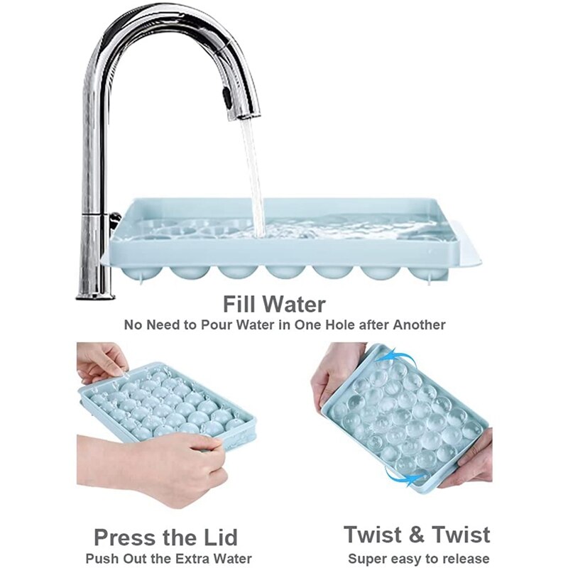 Ronde Ice-Cube Trays, Ice-Cube Maker Mold Voor Vriezer, cirkel Ice-Cube Tray Maken Bol Ijs Chilling Cocktail