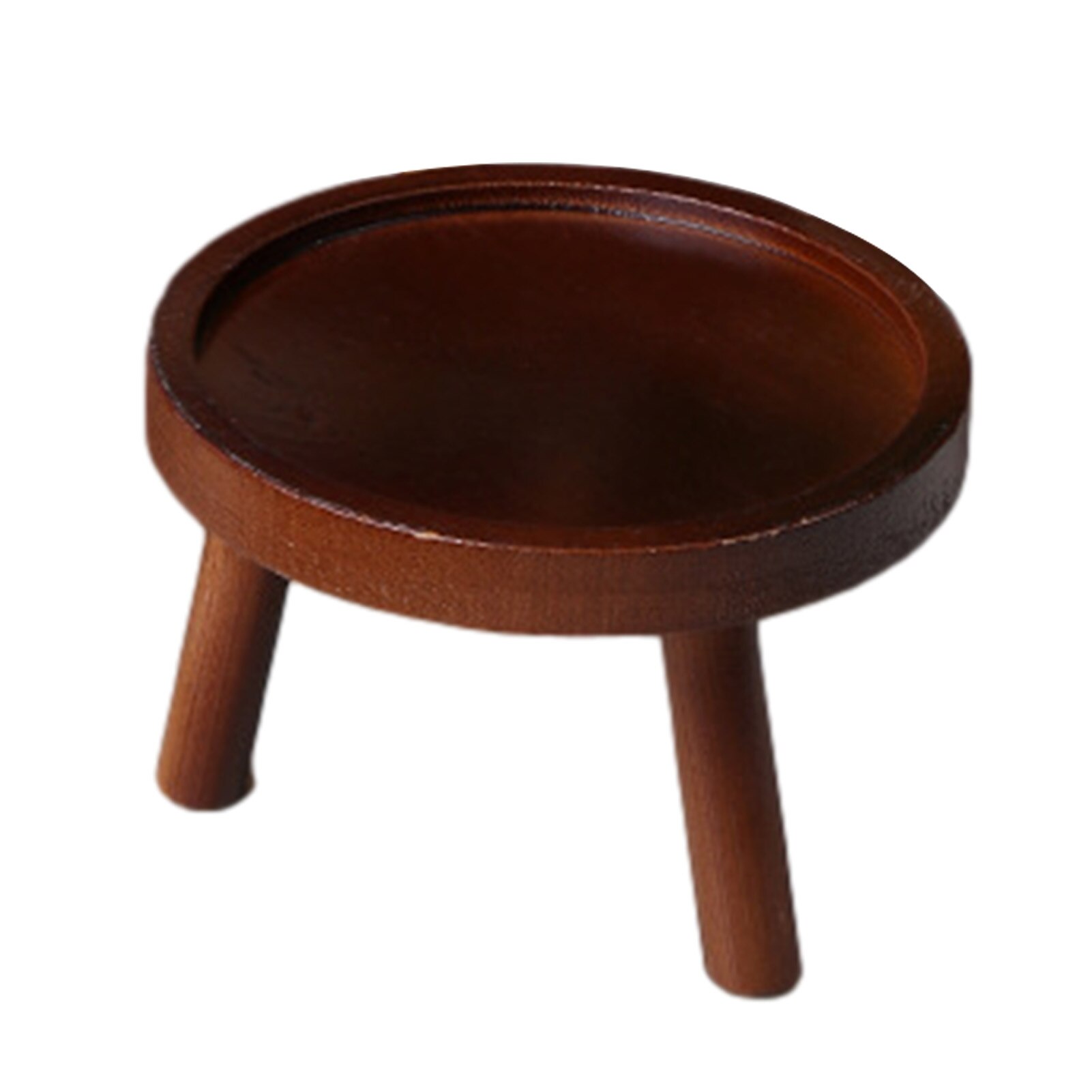 Plant Stand Flower Pot Stand Indoor And Outdoor Round Garden Flower Pot Display Desktop Living Room Potted Base Decor: Brown 8.5X7cm