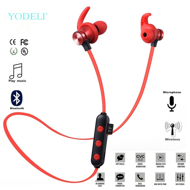 Yodlei XT-22 Bluetooth Wireless Headphones 5.0 Support TF Card Sport Headset Handsfree Stereo Earphone with Mic for Mobile Phone