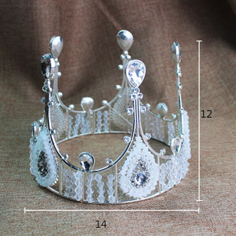 1PC Crystal Diamonds Pearl Crown Cake Toppers Baptism Birthday Wedding Cake Decoration Supplies Happy Birthday Hats Tiara